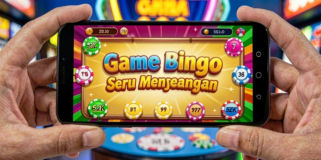 Tangkapan layar utama menunjukkan gameplay Bingo yang seru dan interaktif.