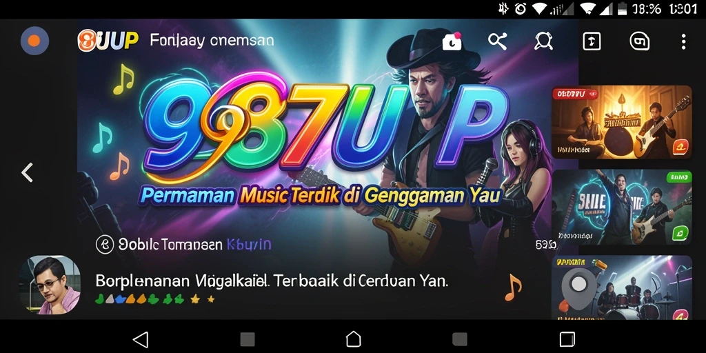 Tangkapan layar 987UP menampilkan pengguna yang bernyanyi dengan penuh semangat.