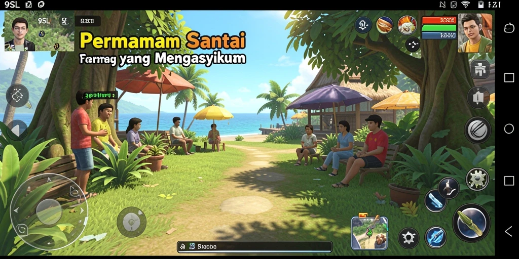 Tampilan menarik dari gameplay 9SL yang penuh warna.