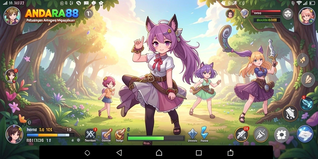 Screenshot gameplay ANDARA88 menampilkan serangan karakter yang dinamis.