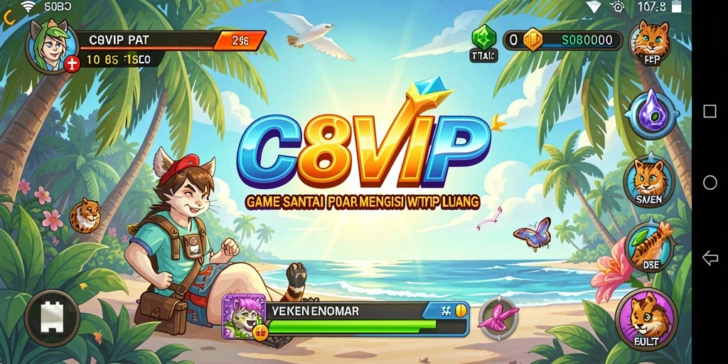 Tampilan gameplay C8VIP yang seru dan menantang.