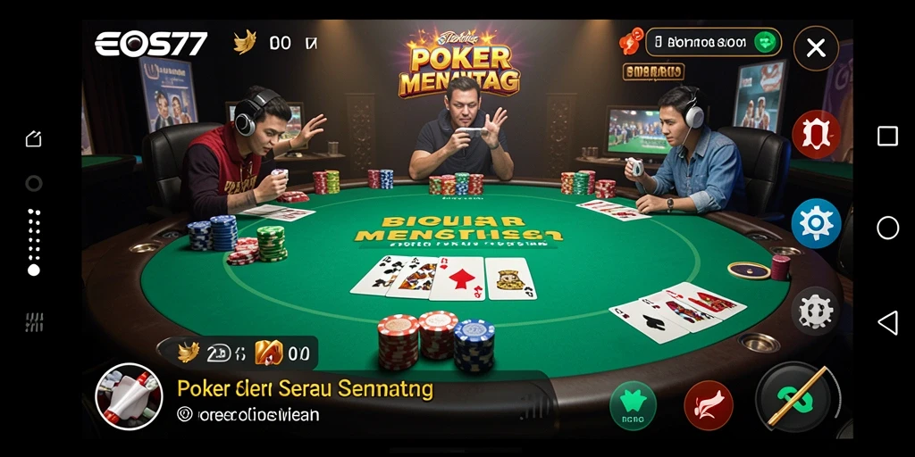 Gameplay Poker yang seru dan mendebarkan di EOS77.