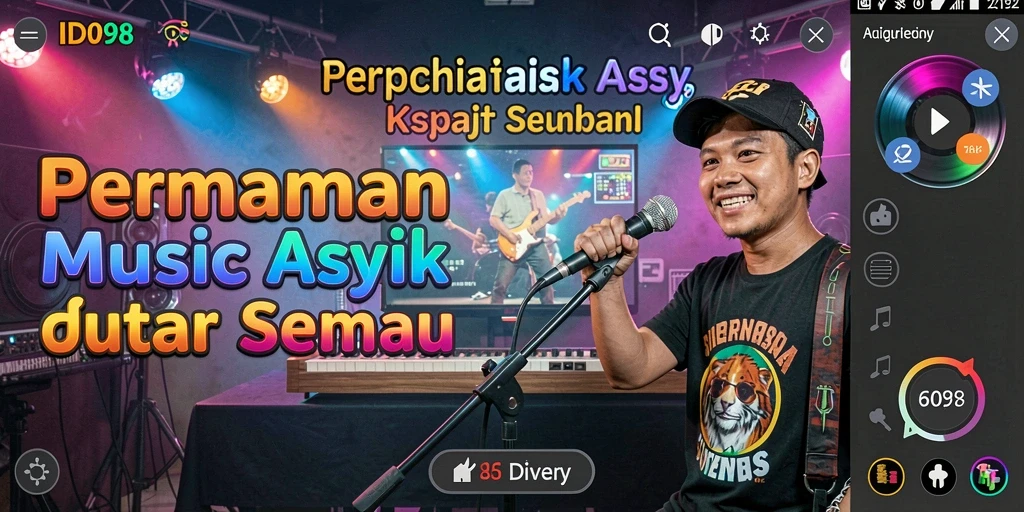 Menggambarkan tampilan seru gameplay musik di ID098.