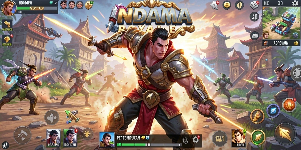 Tampilan gameplay seru dari pertempuran di INDAAA.