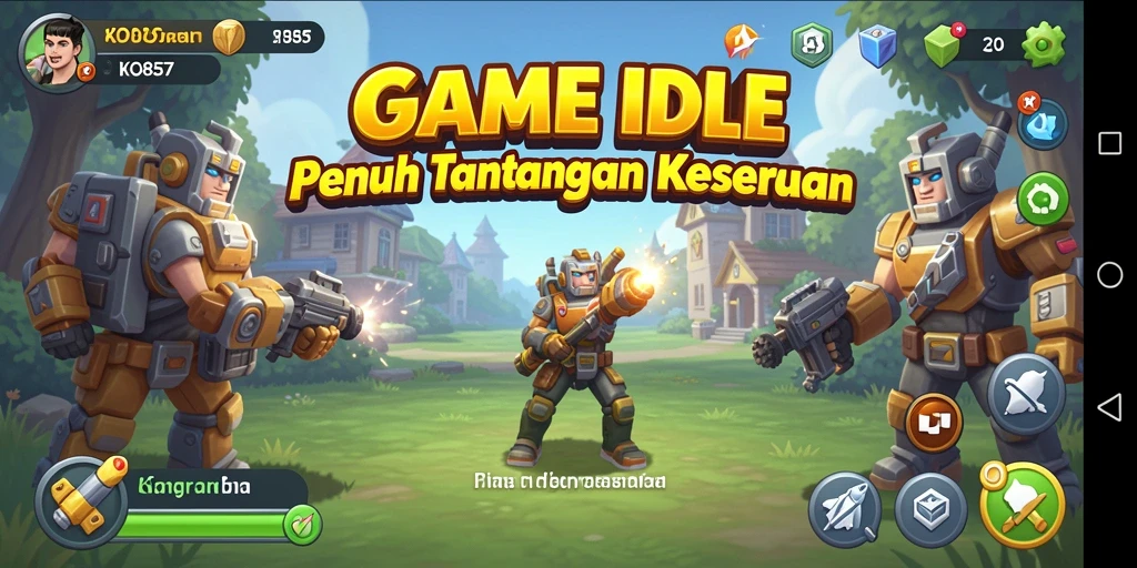 Screenshot utama KO857 menampilkan gameplay Idle yang menarik dan dinamis.