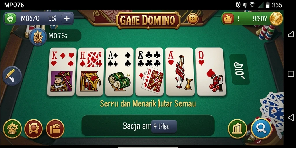 Tampilan gameplay Domino yang seru dan menarik di MPO76.