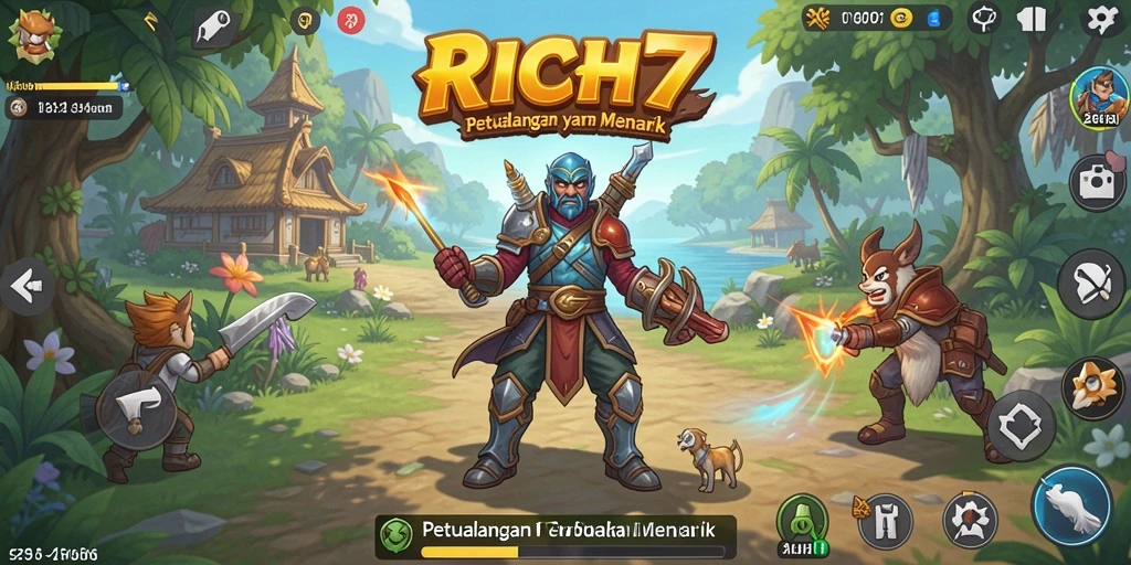 Screenshot RICH7 menampilkan panorama dunia terbuka yang luas.