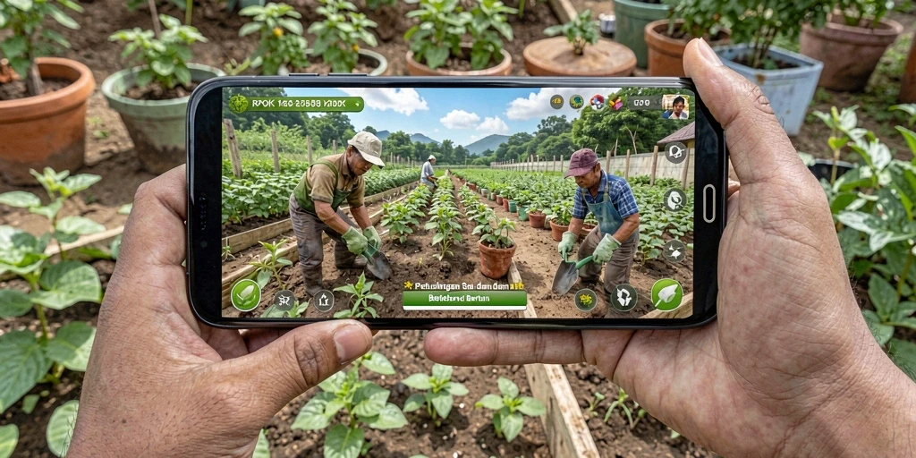 Gameplay RPOK yang menarik dengan aktivitas bercocok tanam.