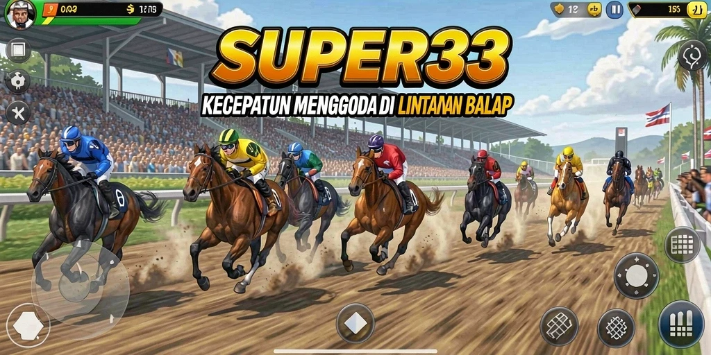 Gameplay seru SUPER33 dengan aksi balap menegangkan.