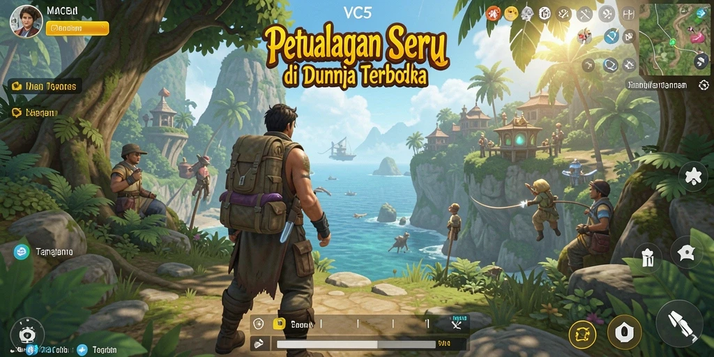 Screenshot utama VC5 menampilkan aksi petualangan di dunia terbuka.
