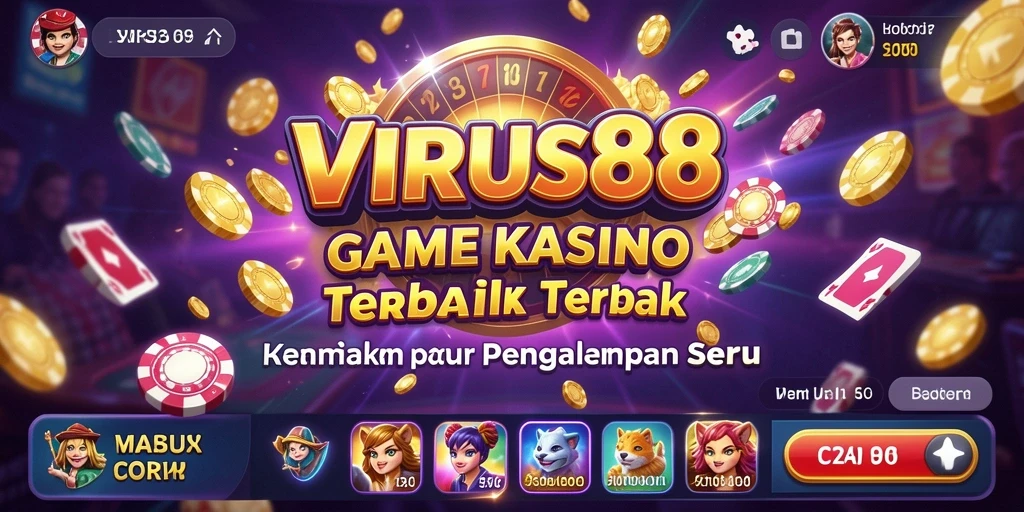 Tangkapan layar gameplay VIRUS88 yang menampilkan suasana kasino yang seru.